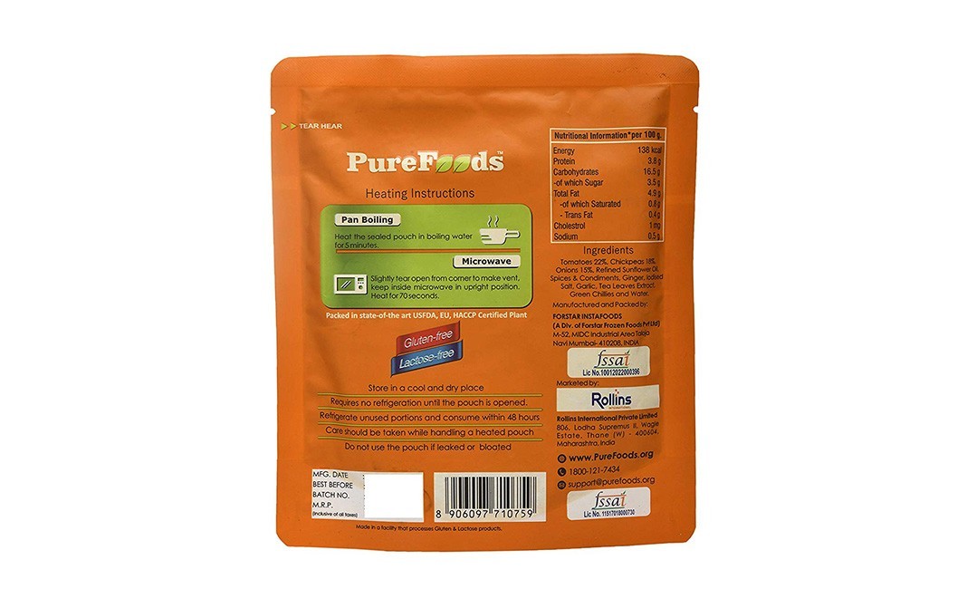 Purefoods Chana Masala    Pack  227 grams